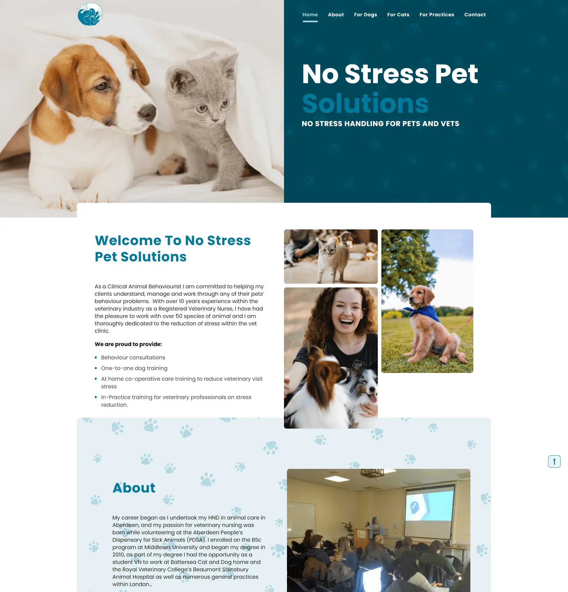 no stress pet solutions website preview
